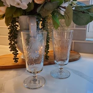 Rock Sharpe glasses, 2 glasses, 6.5 inches tall